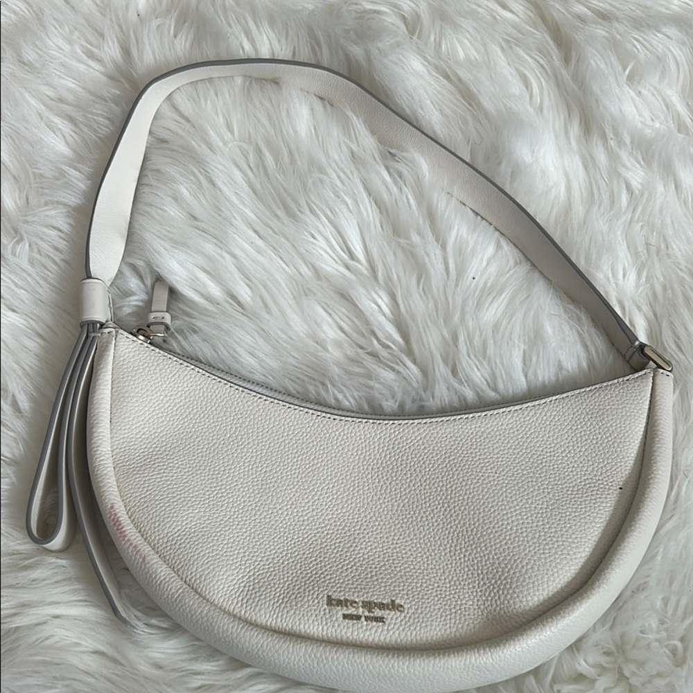 Kate Spade White Crescent Shoulder Bag